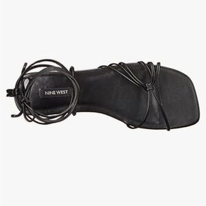 Nine West Black Tie Up Sandals